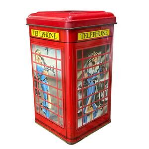 Vintage Bentley's Of London Telephone Booth Tin Coin Bank